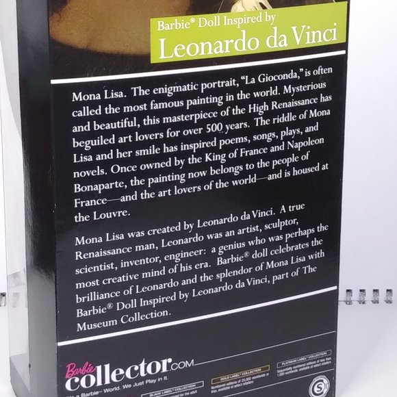 🩷Mattel Barbie VNTG NIB Museum Collection Leonardo Da Vinci (Mona Lisa) - Picture 8 of 9